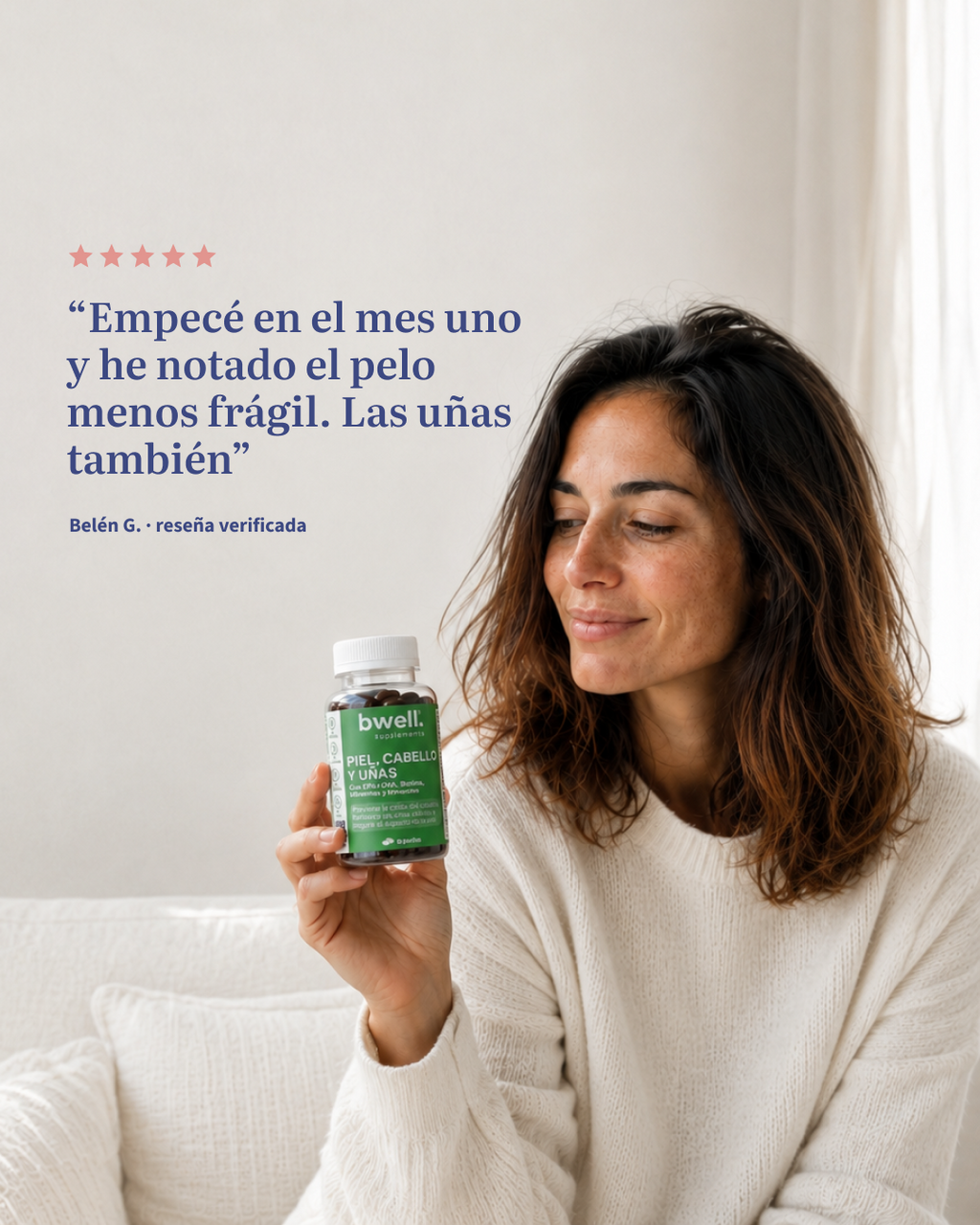 Suplemento Postparto para Cabello, Piel y Uñas con Omega-3, Biotina y Vitaminas | 90 cápsulas