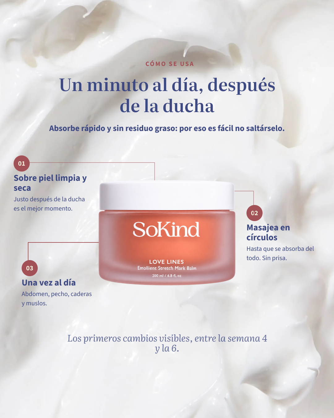 Bálsamo para estrías con Regestril™ · Love Lines de SoKind