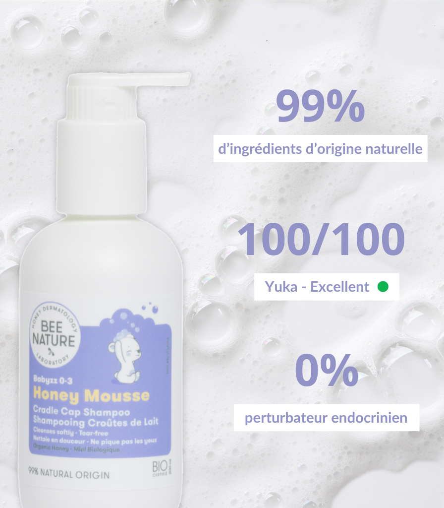 Shampoo trattante per la crosta lattea con schiuma al miele