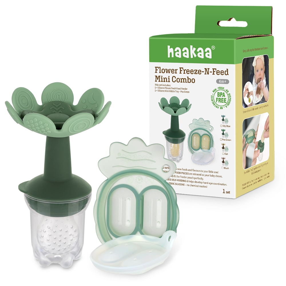 Alimentador anti-ahogo y mordedor flor con cubitera de HAAKAA