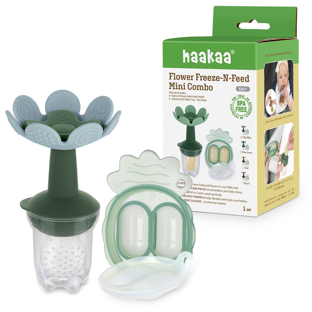 Alimentador anti-ahogo y mordedor flor con cubitera de HAAKAA