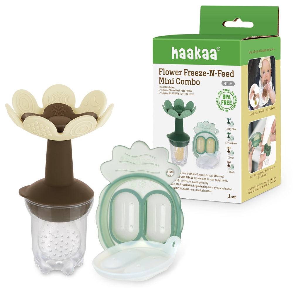 Alimentador anti-ahogo y mordedor flor con cubitera de HAAKAA