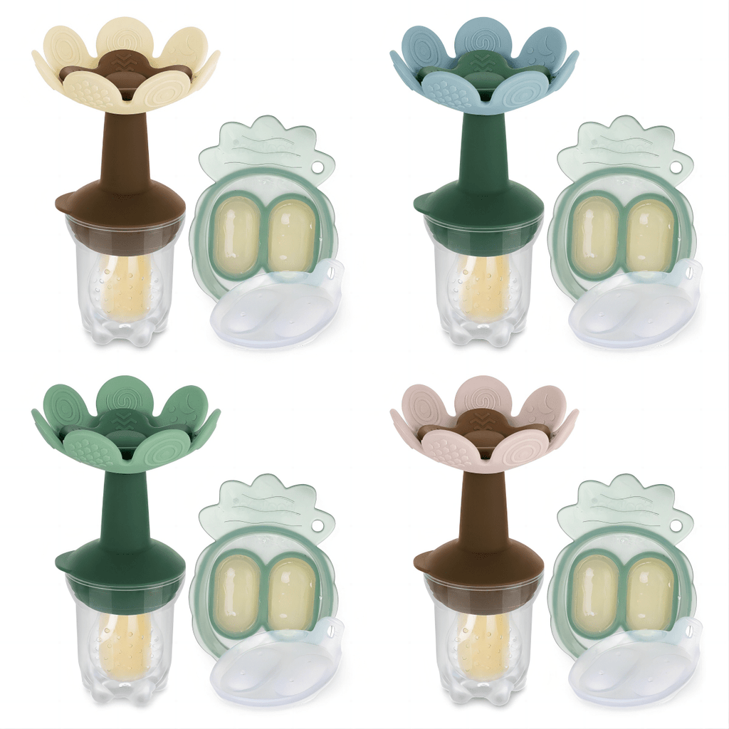 Alimentador anti-ahogo y mordedor flor con cubitera de HAAKAA