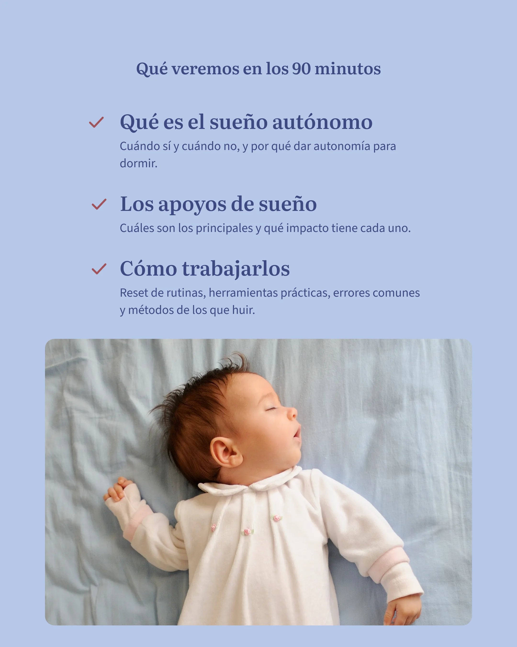 Taller en directo · Sueño autónomo y reset de rutinas