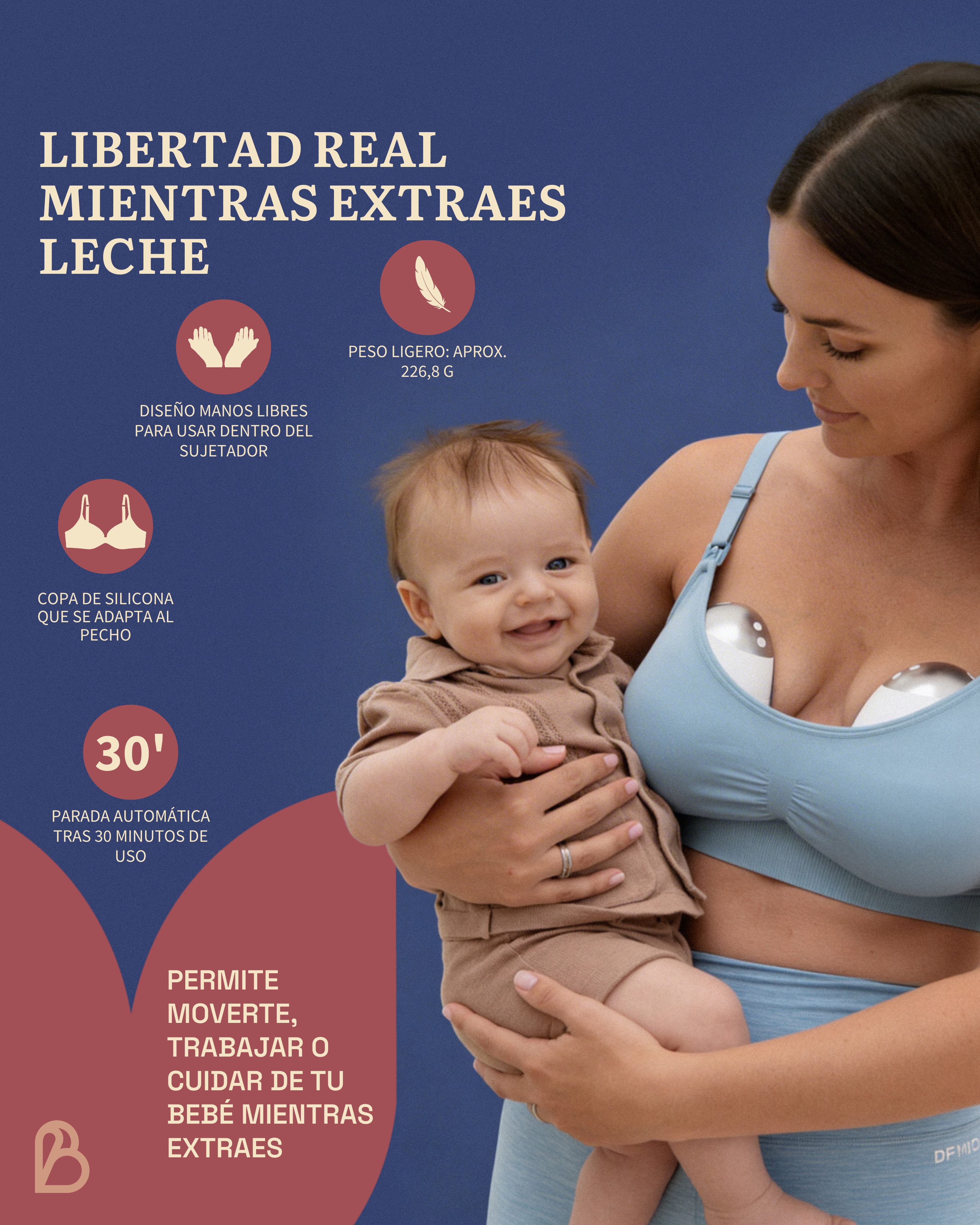 Tiralatte elettrico portatile E-Ladybug · Confezione da 2