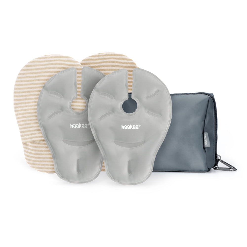 Compressas reutilizáveis para o peito, com efeito frio/quente, da Haakaa – Alívio natural para os seios durante a amamentação