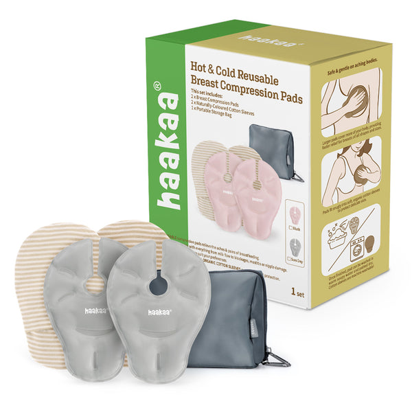 Compressas reutilizáveis para o peito, com efeito frio/quente, da Haakaa – Alívio natural para os seios durante a amamentação