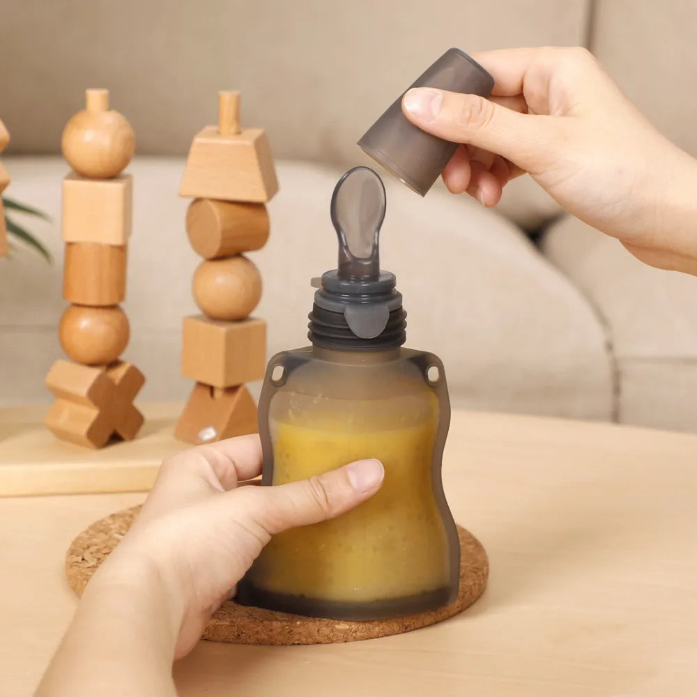 Bolsa de silicona de almacenamiento con cuchara