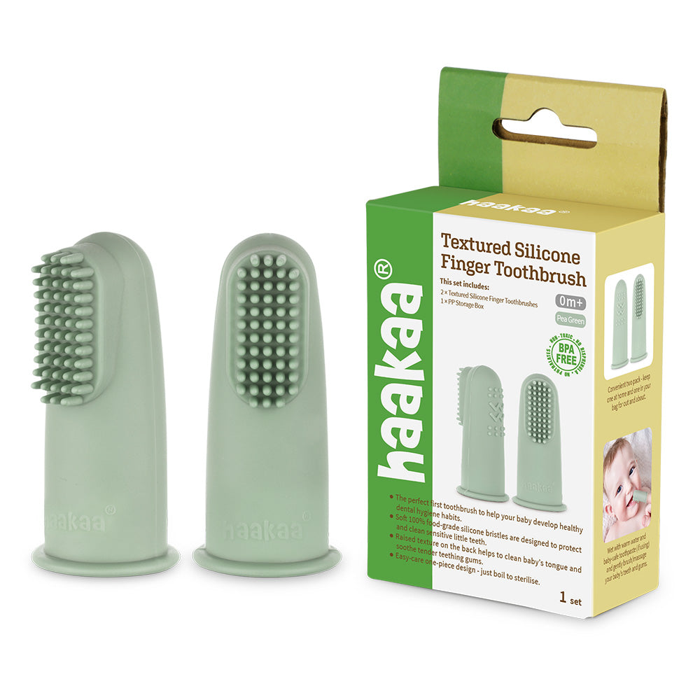 Spazzolino da dito in morbido silicone per i dentini dei bambini Haakaa