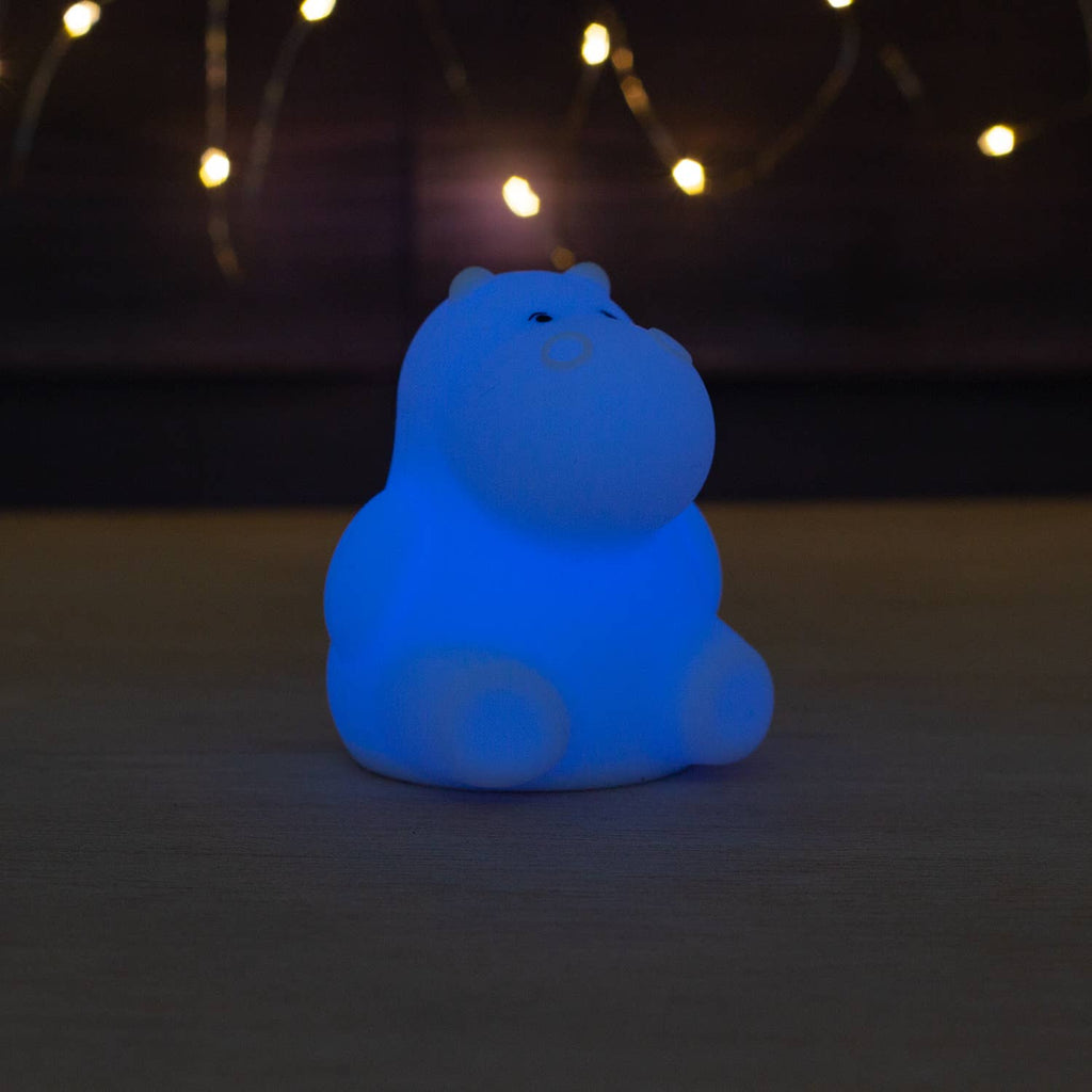 Luce notturna per bambini "Mini Ippopotamo" in morbido silicone