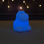 Luce notturna per bambini "Mini Ippopotamo" in morbido silicone