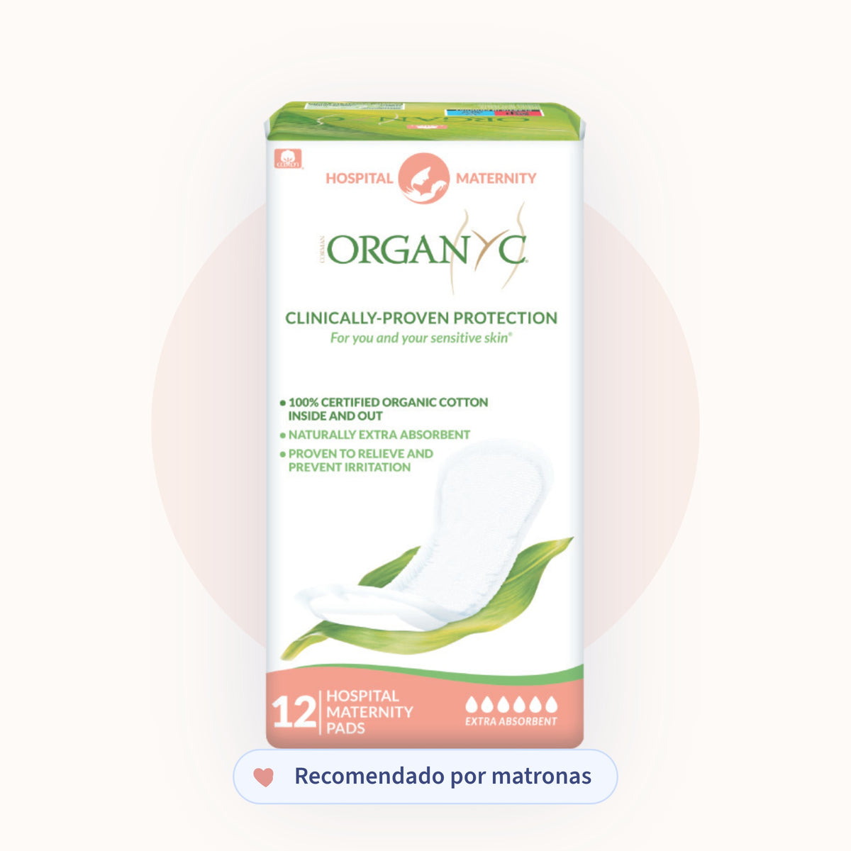 Compressas pós-parto Hospital ORGANYC · 12 unidades